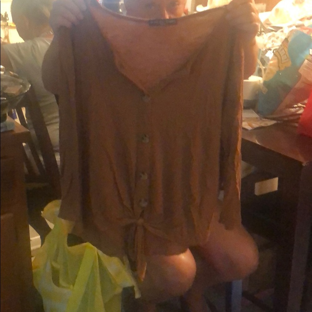 Brown cute tie shirt